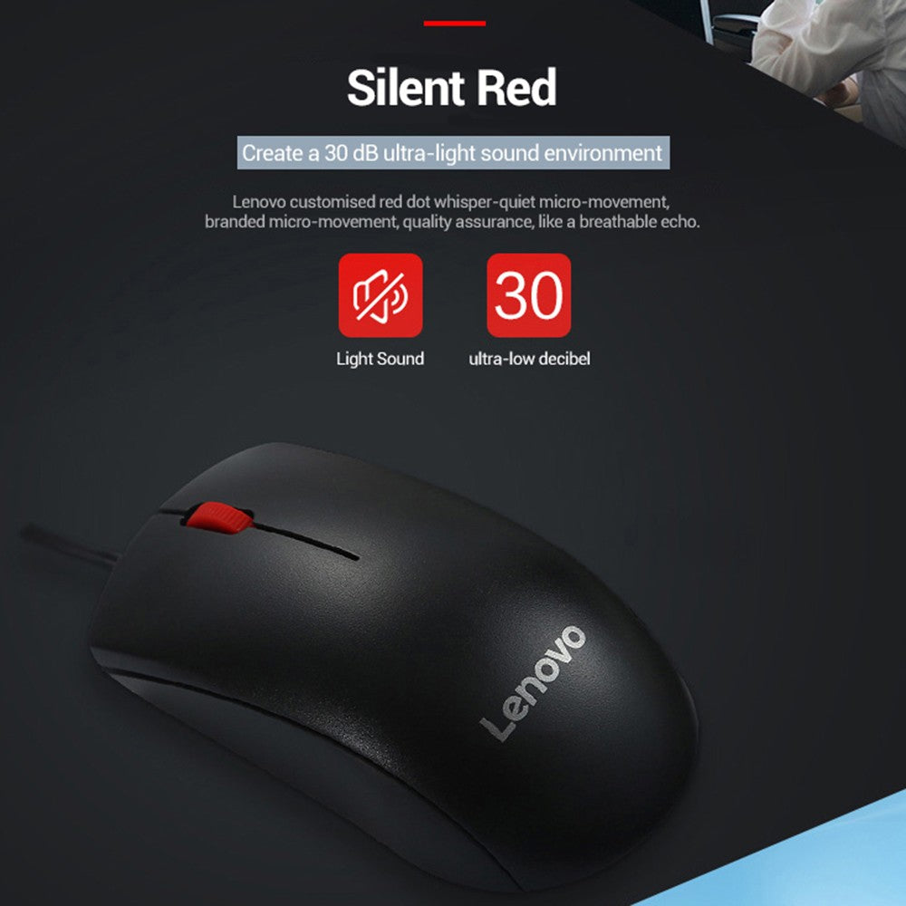 Lenovo M220L 1000DPI Precision Wired Mouse for Laptop & PC