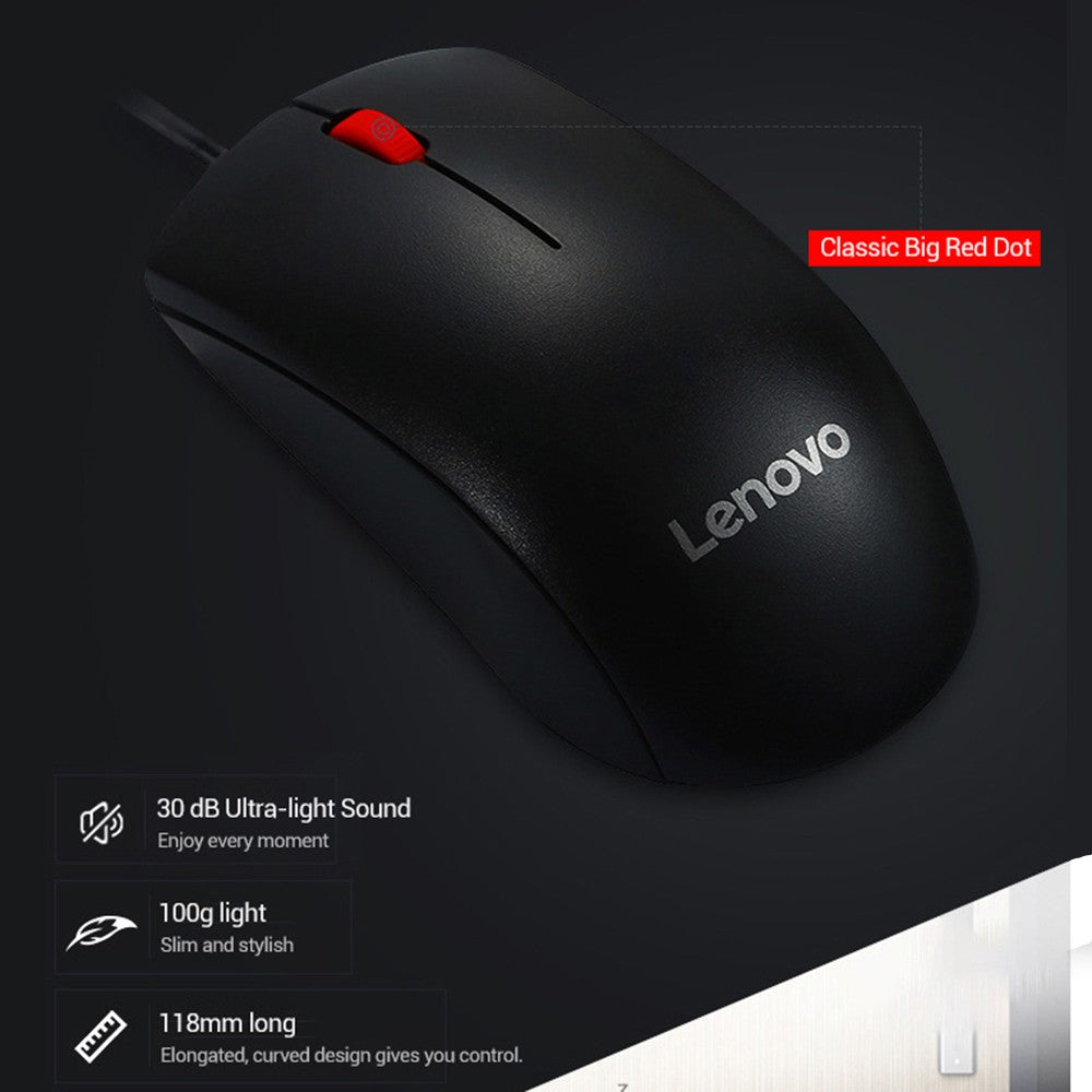 Lenovo M220L 1000DPI Precision Wired Mouse for Laptop & PC