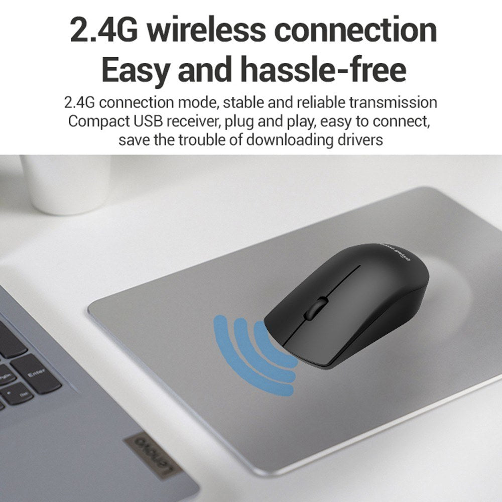 Lenovo M211 Wireless Mouse - Ergonomic 2.4G, 1200DPI for Laptop & PC