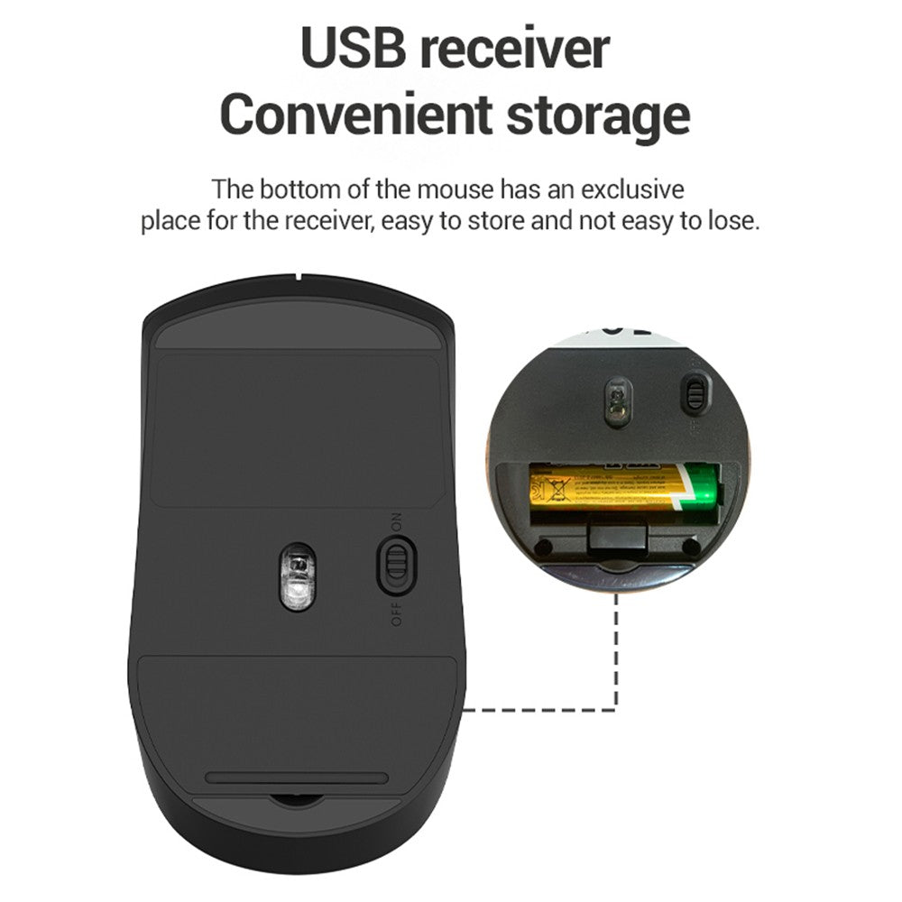 Lenovo M211 Wireless Mouse - Ergonomic 2.4G, 1200DPI for Laptop & PC