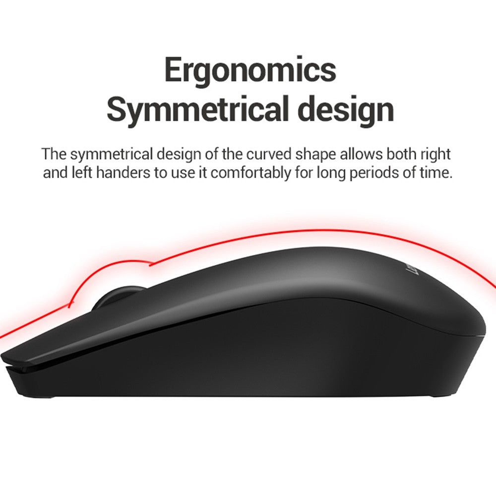 Lenovo M211 Wireless Mouse - Ergonomic 2.4G, 1200DPI for Laptop & PC
