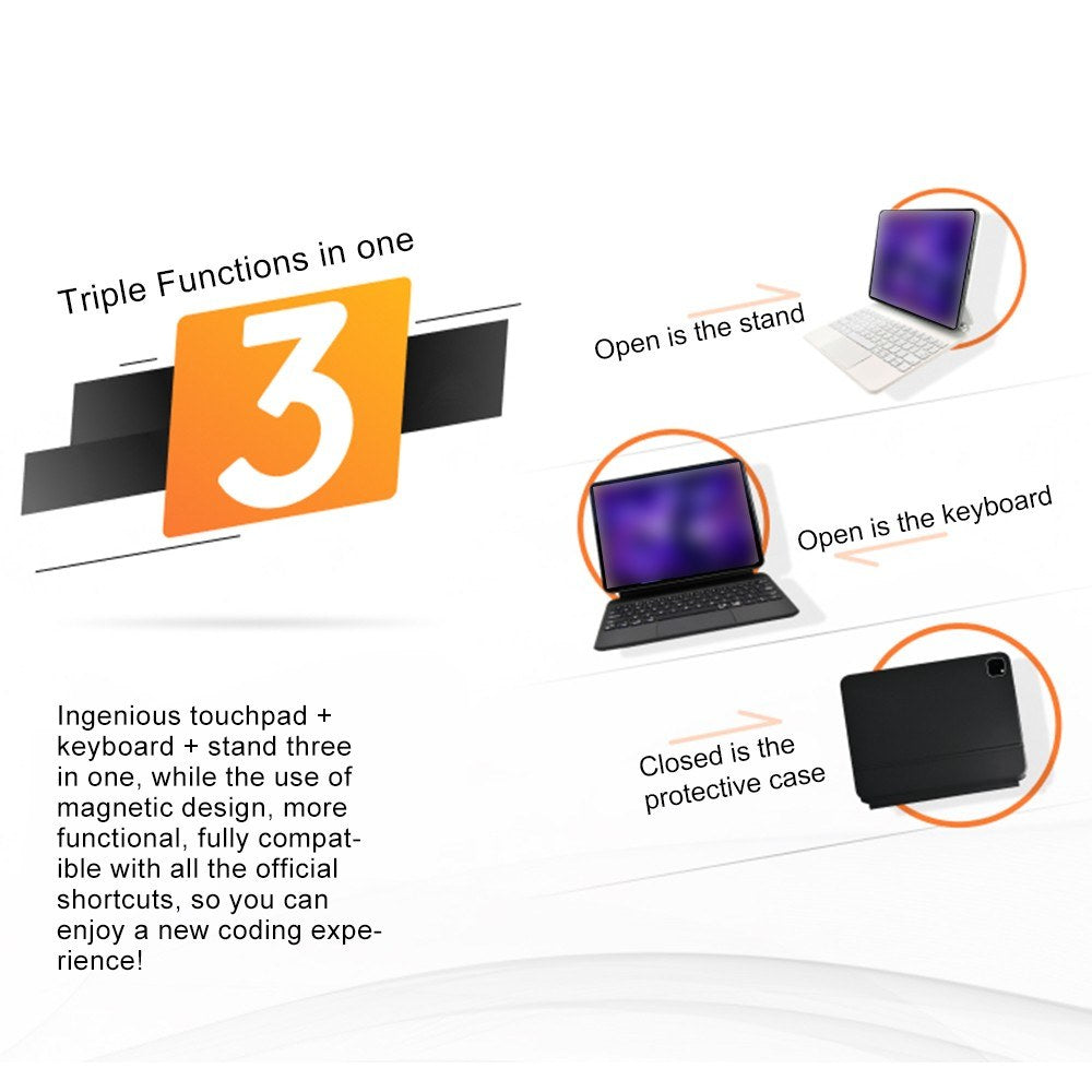 3-in-1 Magnetic Tablet Keyboard for iPad Air 4 & 5 - Smart Control