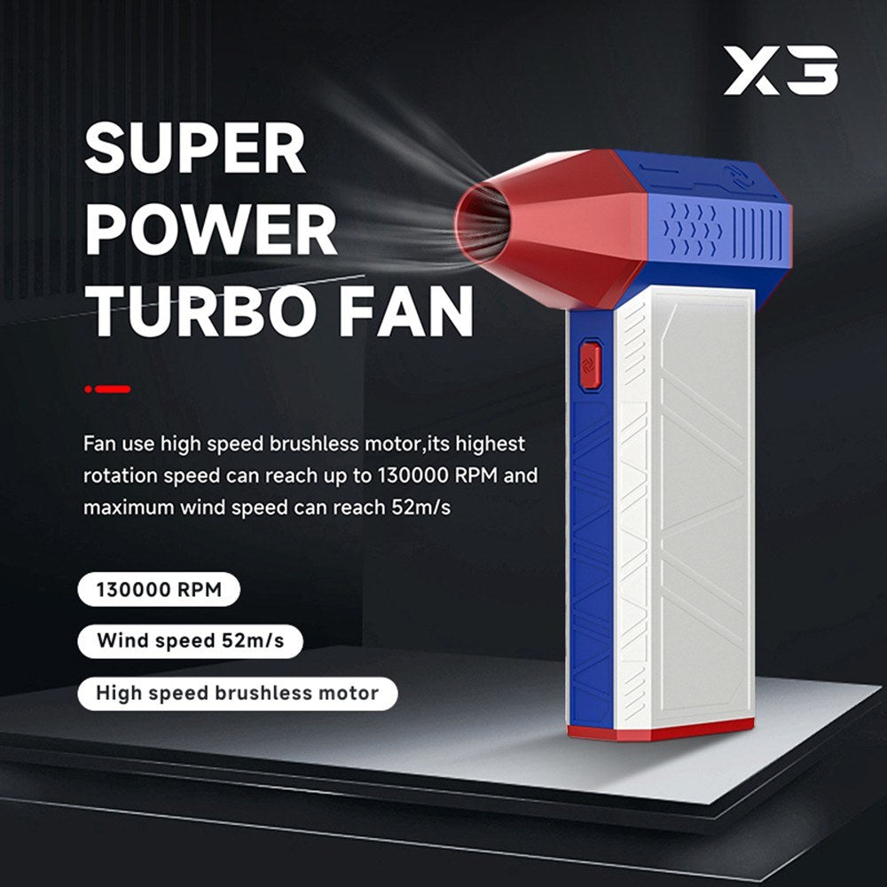 High-Speed X3 Super Turbo Fan Jet Dry Blower - 130000RPM Handheld Dust Remover