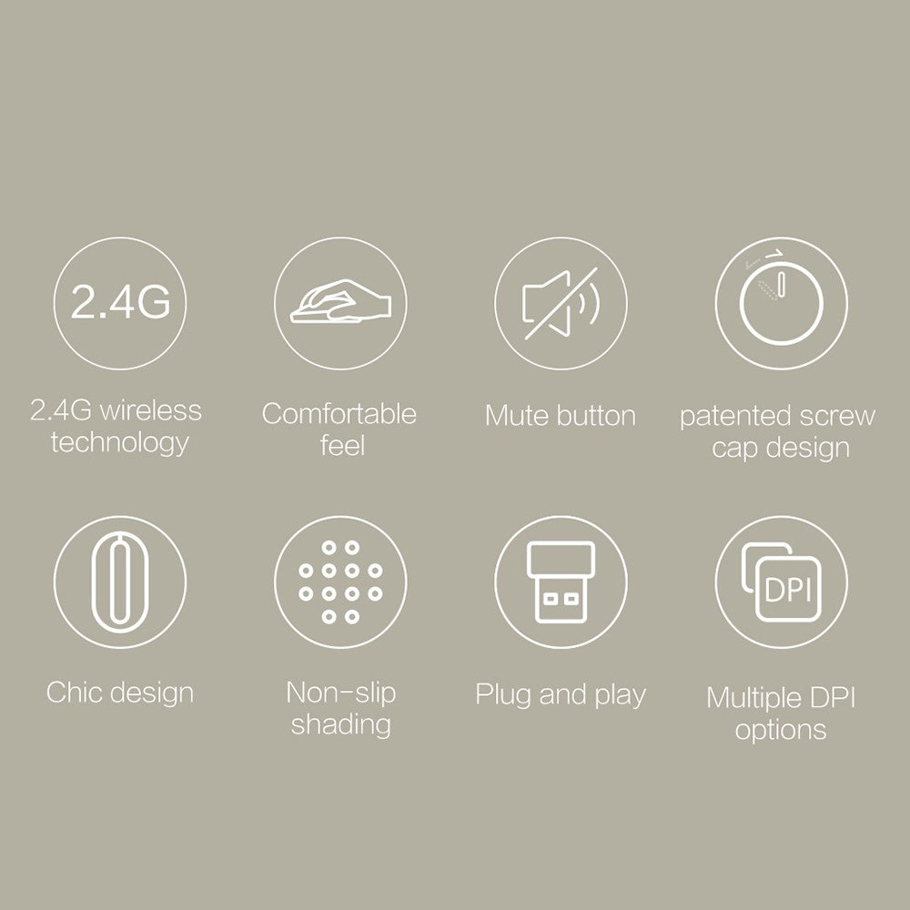 MIIIW Wireless 2.4G Mouse: Adjustable DPI, Ergonomic & Compatible