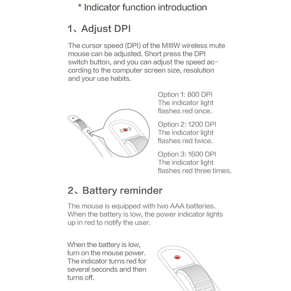 MIIIW Wireless 2.4G Mouse: Adjustable DPI, Ergonomic & Compatible