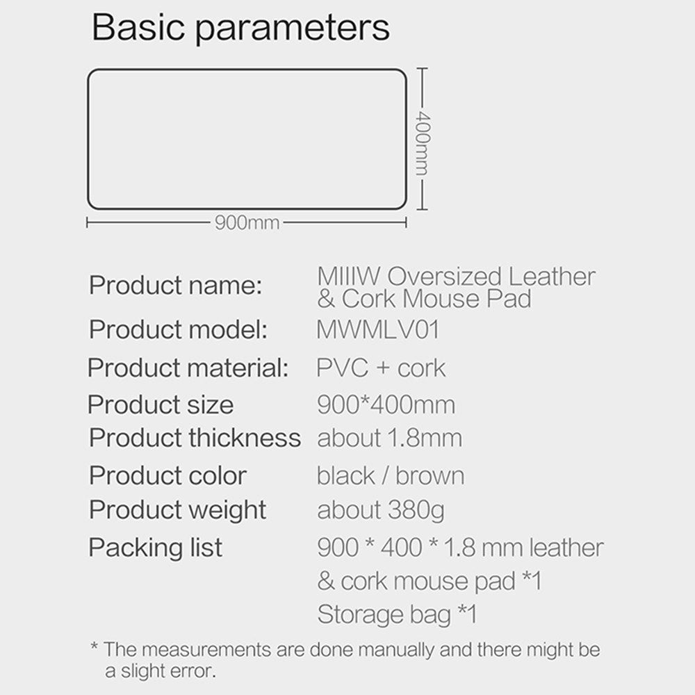 Super-Large Waterproof Non-Slip MIIIW Leather Desk Pad