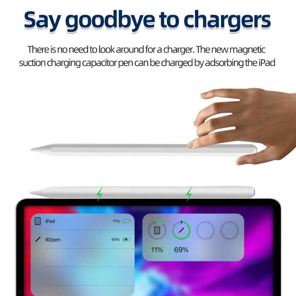 Capacitive Pen 766 for iPad - Handwriting Stylus with Dual-Mode Charging, Magnetic Attachment, Palm Rejection, Tilt Sensitivity