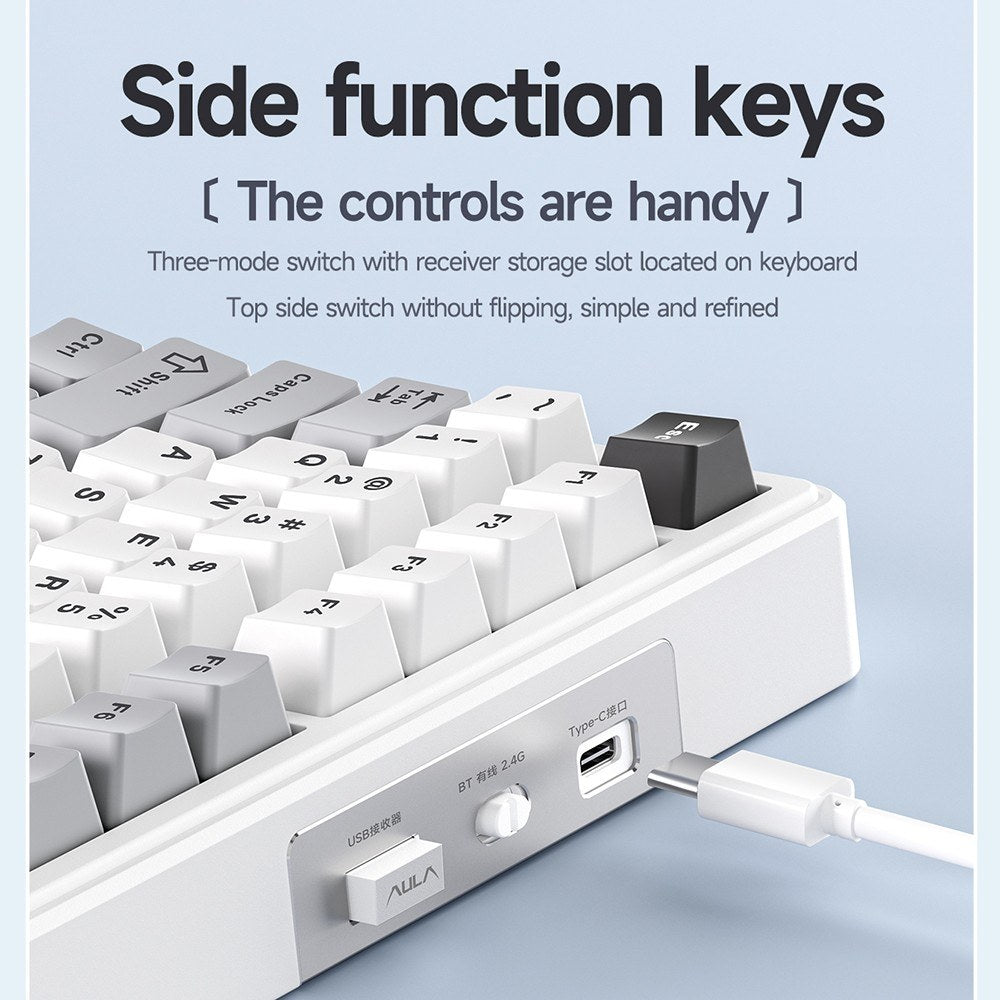 AULA F99 Wireless Mechanical Keyboard - Gasket Mount, Tri-Mode, 99-Key, Low-Delay Gaming with Light Effects