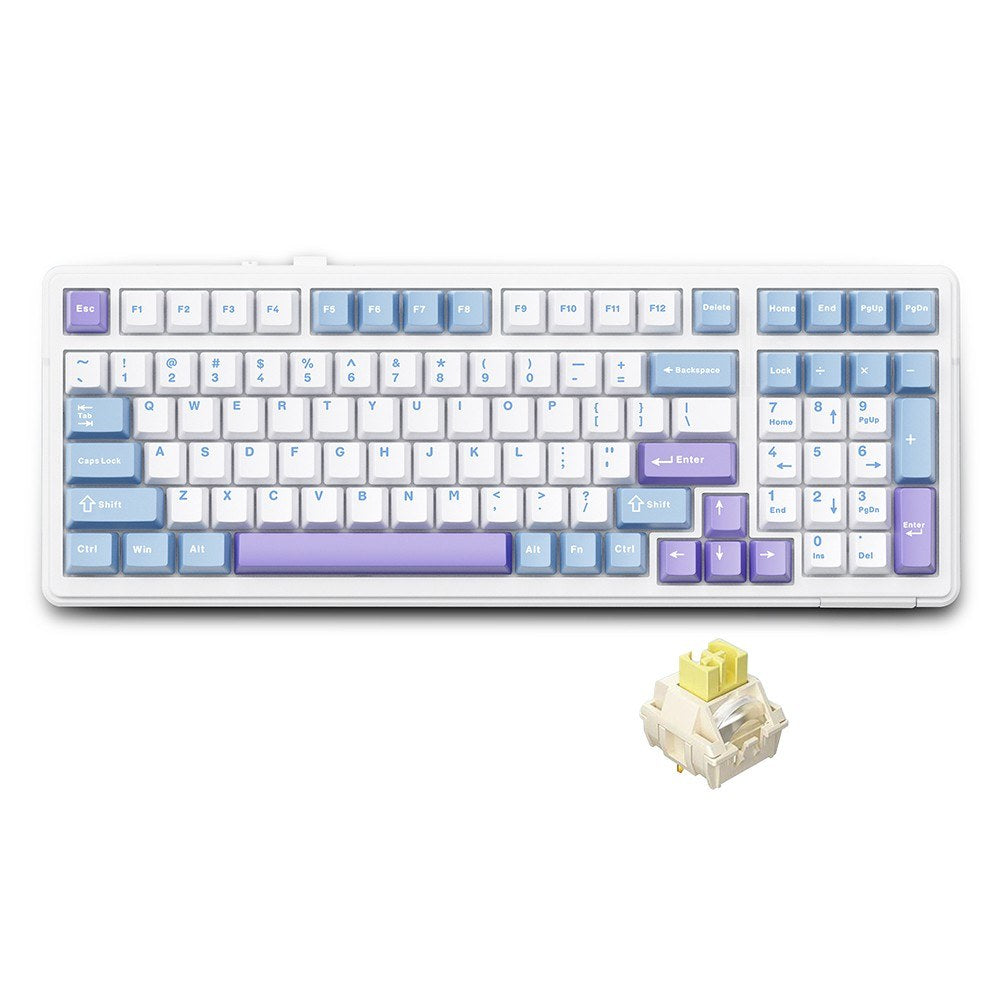 AULA F99 Wireless Mechanical Keyboard - Gasket Mount, Tri-Mode, 99-Key, Low-Delay Gaming with Light Effects