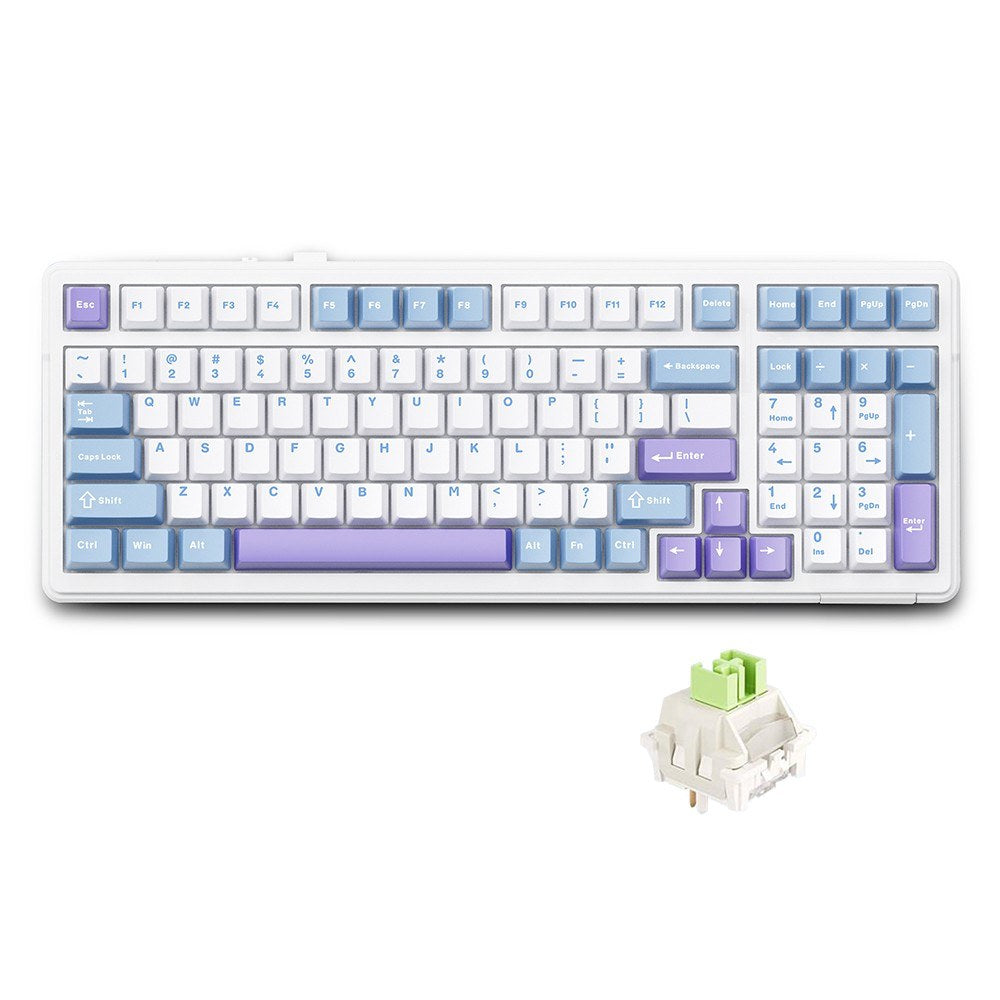 AULA F99 Wireless Mechanical Keyboard - Gasket Mount, Tri-Mode, 99-Key, Low-Delay Gaming with Light Effects