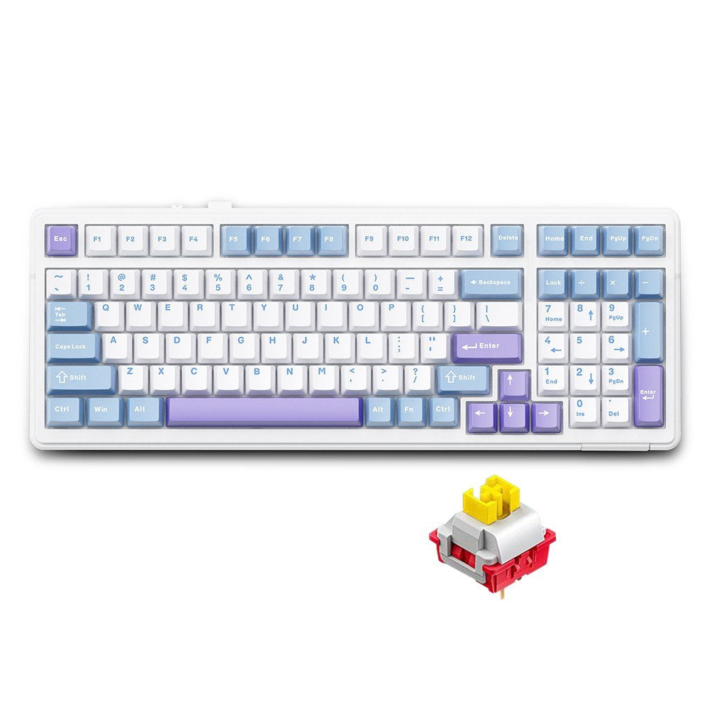 AULA F99 Wireless Mechanical Keyboard - Gasket Mount, Tri-Mode, 99-Key, Low-Delay Gaming with Light Effects