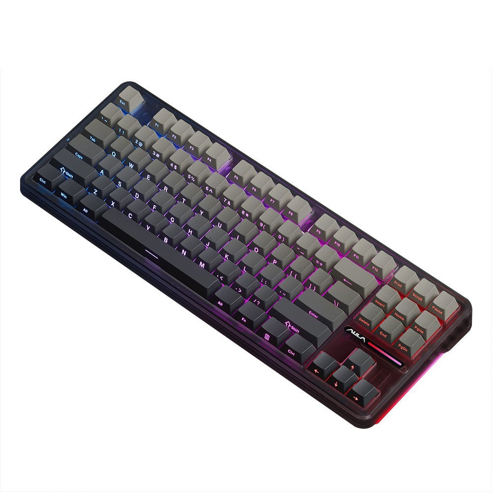 AULA F87 Wireless Mechanical Keyboard - Gasket Structure, Tri-Mode Connectivity, 87-Key Low-Delay Gaming with Light Effects