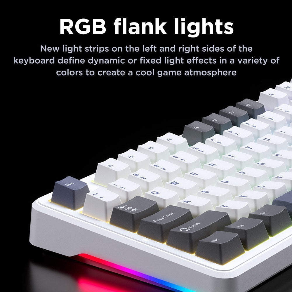 AULA F87 Wireless Mechanical Keyboard - Gasket Structure, Tri-Mode Connectivity, 87-Key Low-Delay Gaming with Light Effects