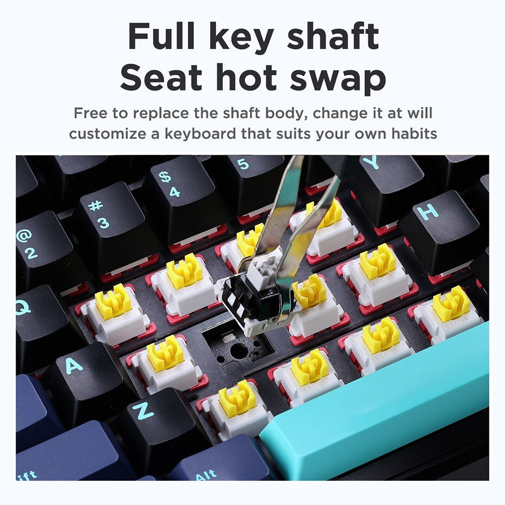 AULA F87 Wireless Mechanical Keyboard - Gasket Structure, Tri-Mode Connectivity, 87-Key Low-Delay Gaming with Light Effects
