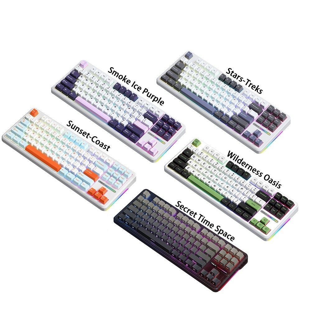 AULA F87 Wireless Mechanical Keyboard - Gasket Structure, Tri-Mode Connectivity, 87-Key Low-Delay Gaming with Light Effects