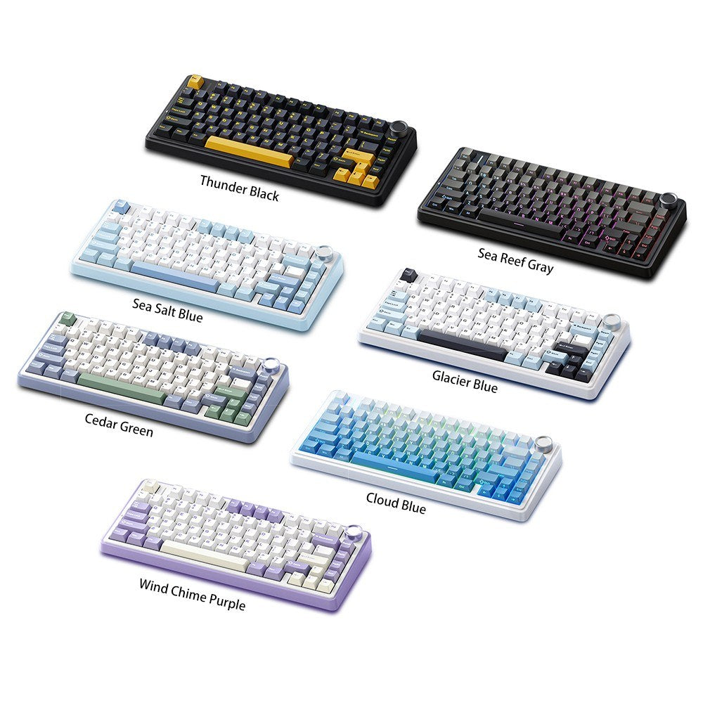 AULA F75 Wireless Mechanical Keyboard - Gasket Structure, Tri-Mode, 80-Key Low-Delay Gaming with Light Effects