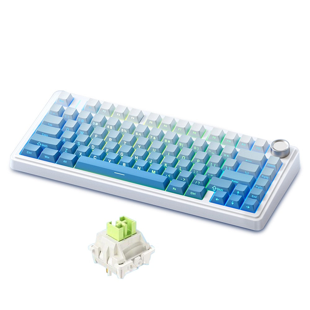 AULA F75 Wireless Mechanical Keyboard - Gasket Structure, Tri-Mode, 80-Key Low-Delay Gaming with Light Effects