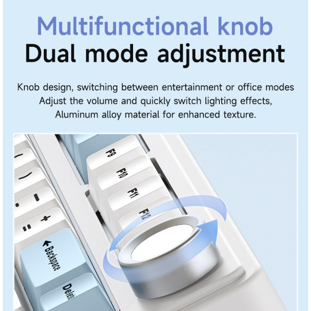 AULA F75 Wireless Mechanical Keyboard - Gasket Structure, Tri-Mode, 80-Key Low-Delay Gaming with Light Effects