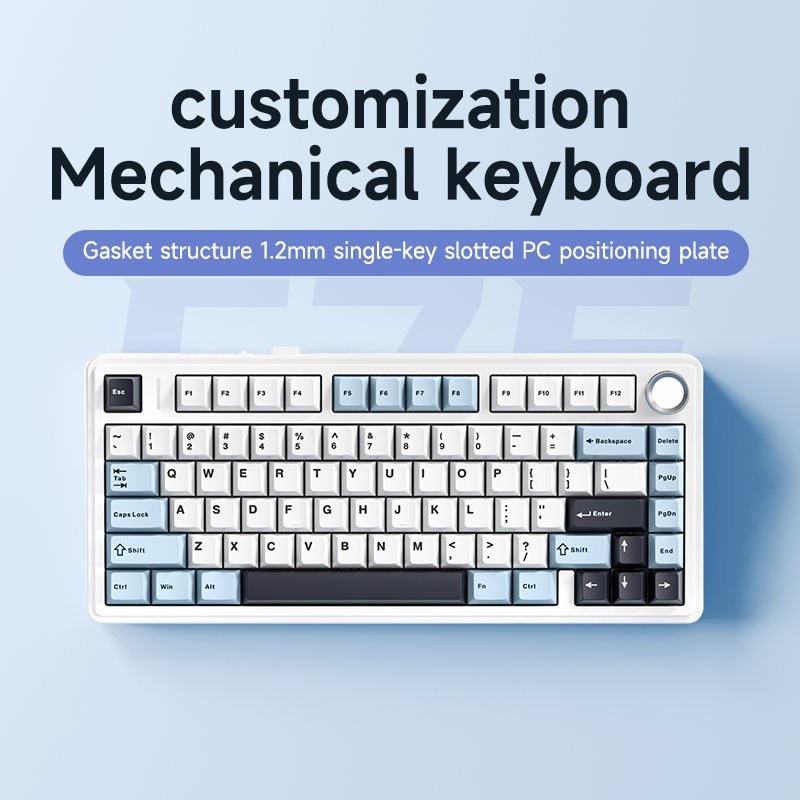 AULA F75 Wireless Mechanical Keyboard - Gasket Structure, Tri-Mode, 80-Key Low-Delay Gaming with Light Effects