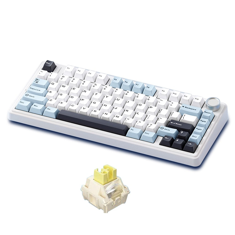 AULA F75 Wireless Mechanical Keyboard - Gasket Structure, Tri-Mode, 80-Key Low-Delay Gaming with Light Effects