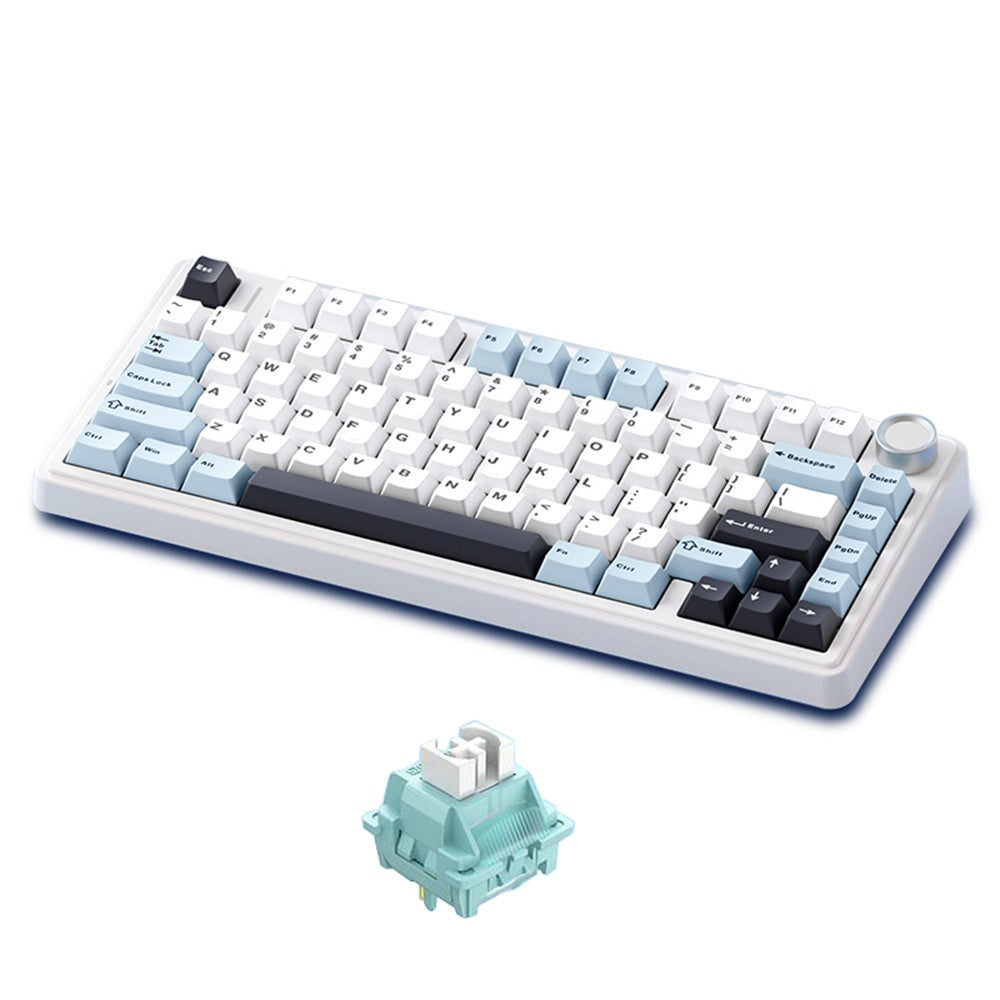 AULA F75 Wireless Mechanical Keyboard - Gasket Structure, Tri-Mode, 80-Key Low-Delay Gaming with Light Effects