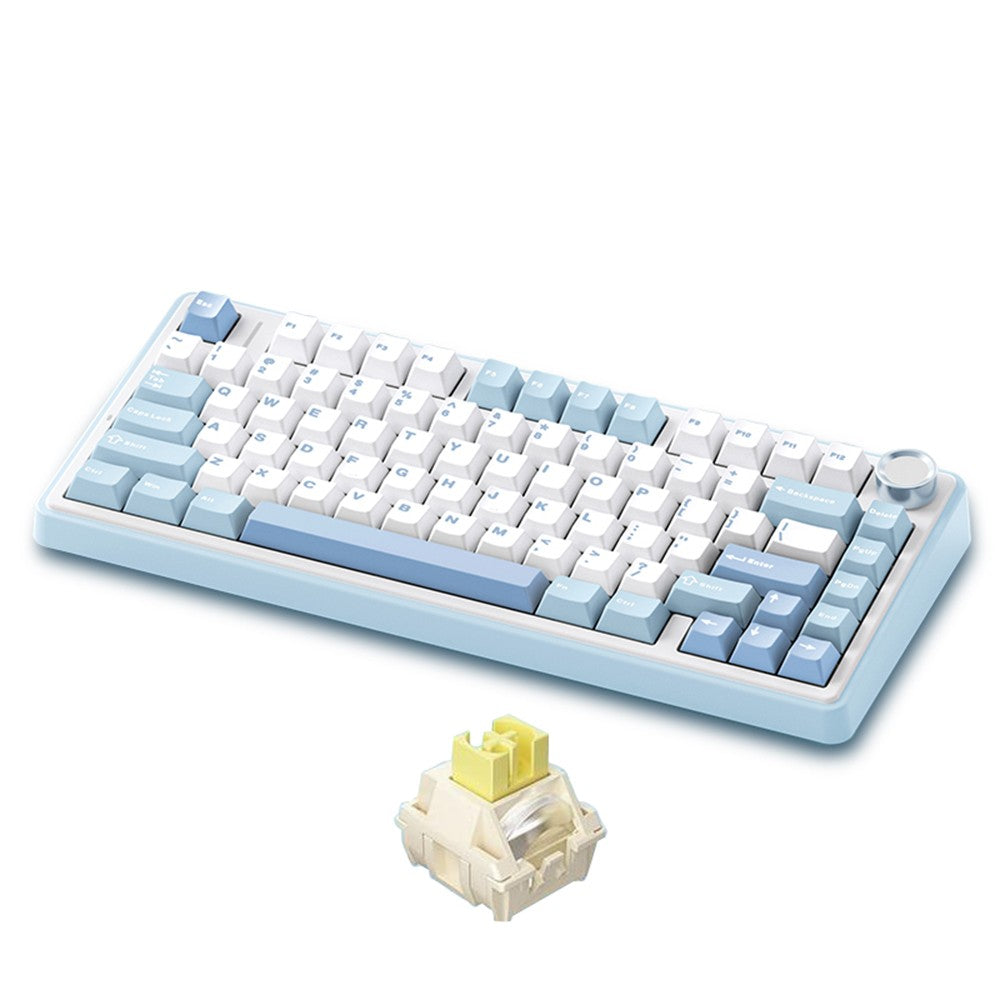 AULA F75 Wireless Mechanical Keyboard - Gasket Structure, Tri-Mode, 80-Key Low-Delay Gaming with Light Effects