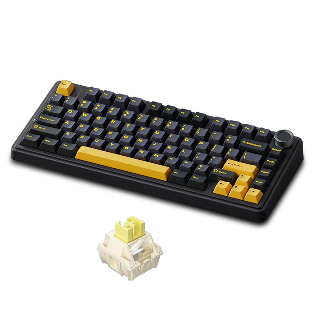 AULA F75 Wireless Mechanical Keyboard - Gasket Structure, Tri-Mode, 80-Key Low-Delay Gaming with Light Effects