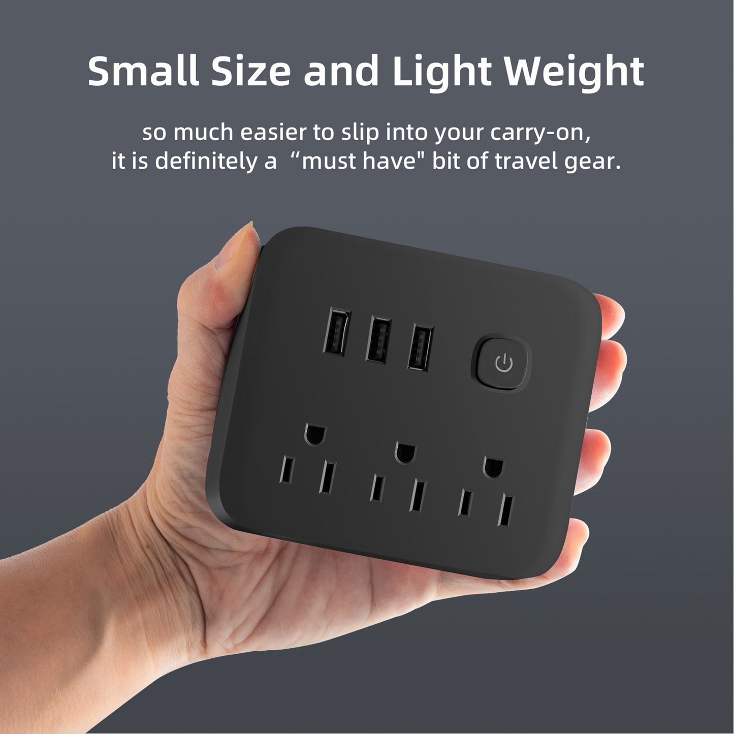 Slim Surge Protector Power Strip with 3 Outlets & 3 USB Ports, 3.9Ft Cord for Home, Office, Travel