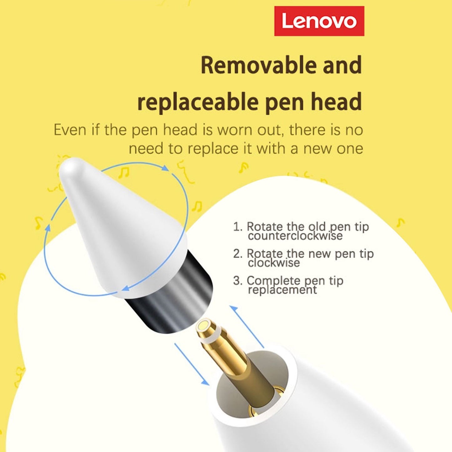 Lenovo BP16 High-Sensitivity Magnetic Digital Pen with Ultra-Fine Tips for Apple iPad/Android