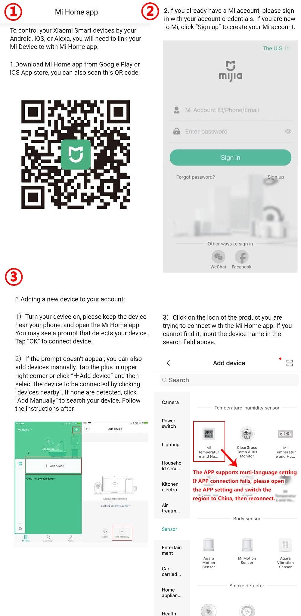 4-Pack Xiaomi Bluetooth Thermometer 2 with Smart Humidity Sensor for Home Comfort