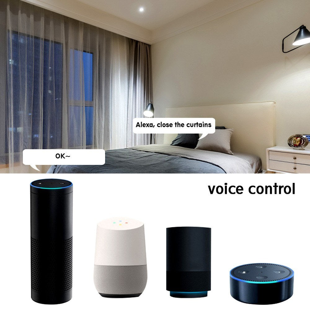 Smart Zigbee Electric Curtain Motor with Tuya WiFi App, Voice & Remote Control, Smart Timing