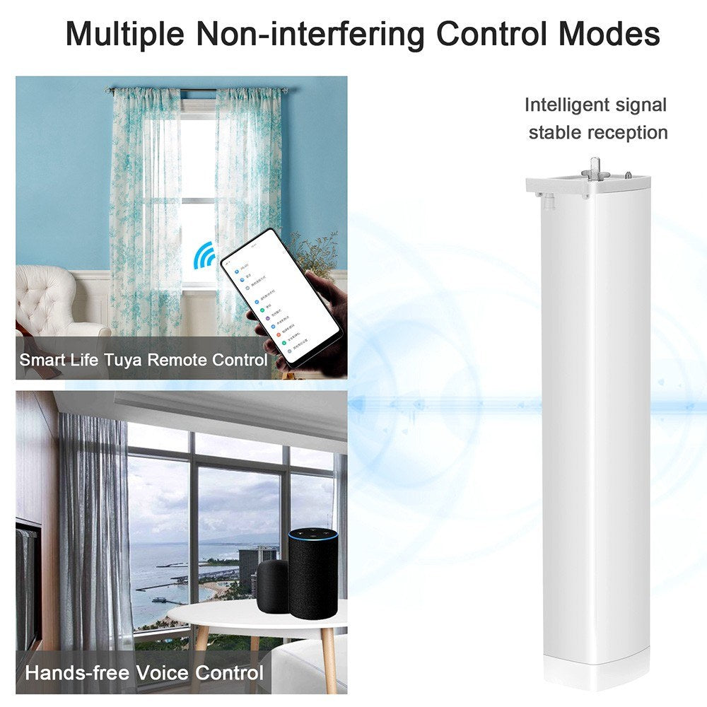 Smart Zigbee Electric Curtain Motor with Tuya WiFi App, Voice & Remote Control, Smart Timing