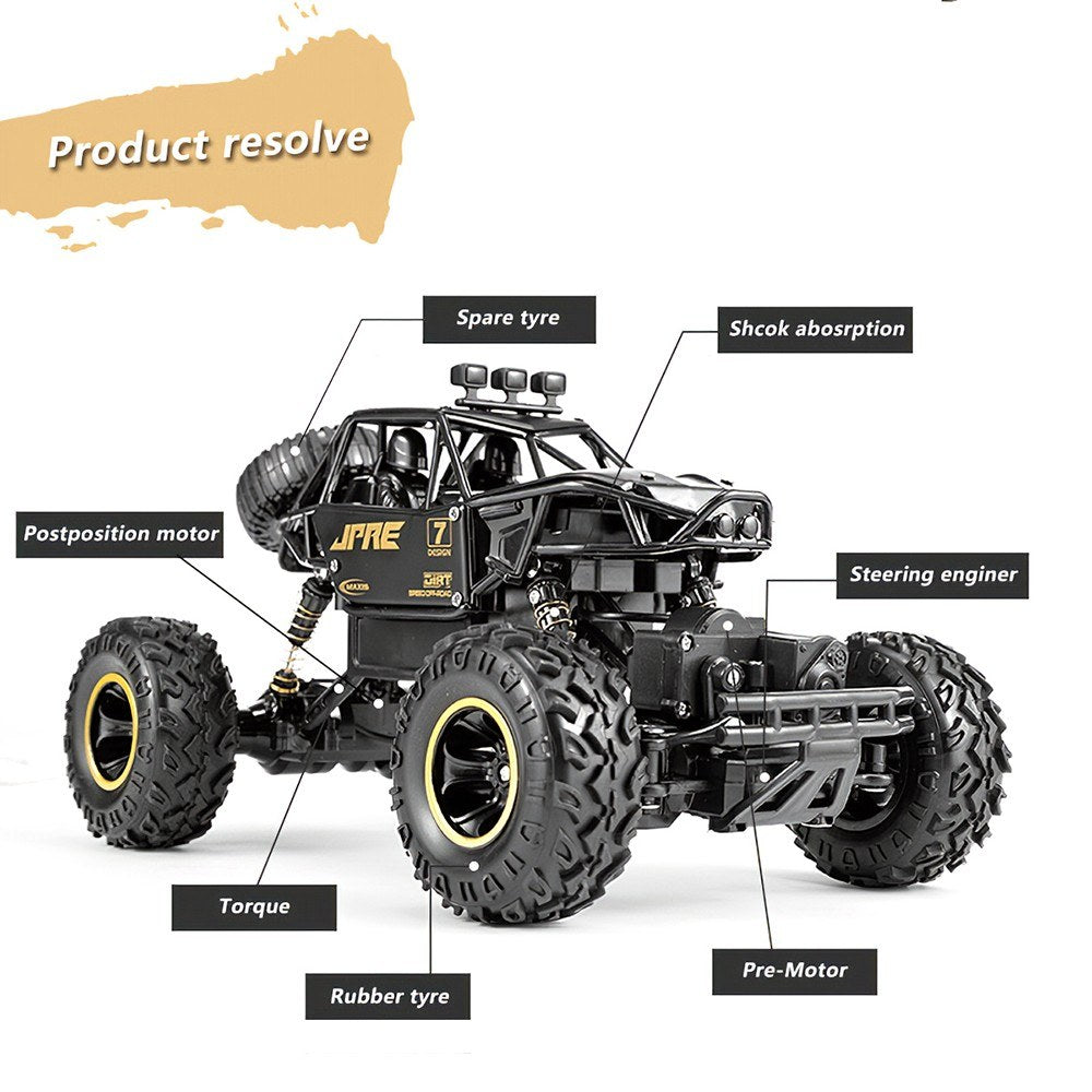 1/16 4WD Alloy RC Off-road Buggy, 2.4GHz High-Speed 15km/h, Climbing Car RTR