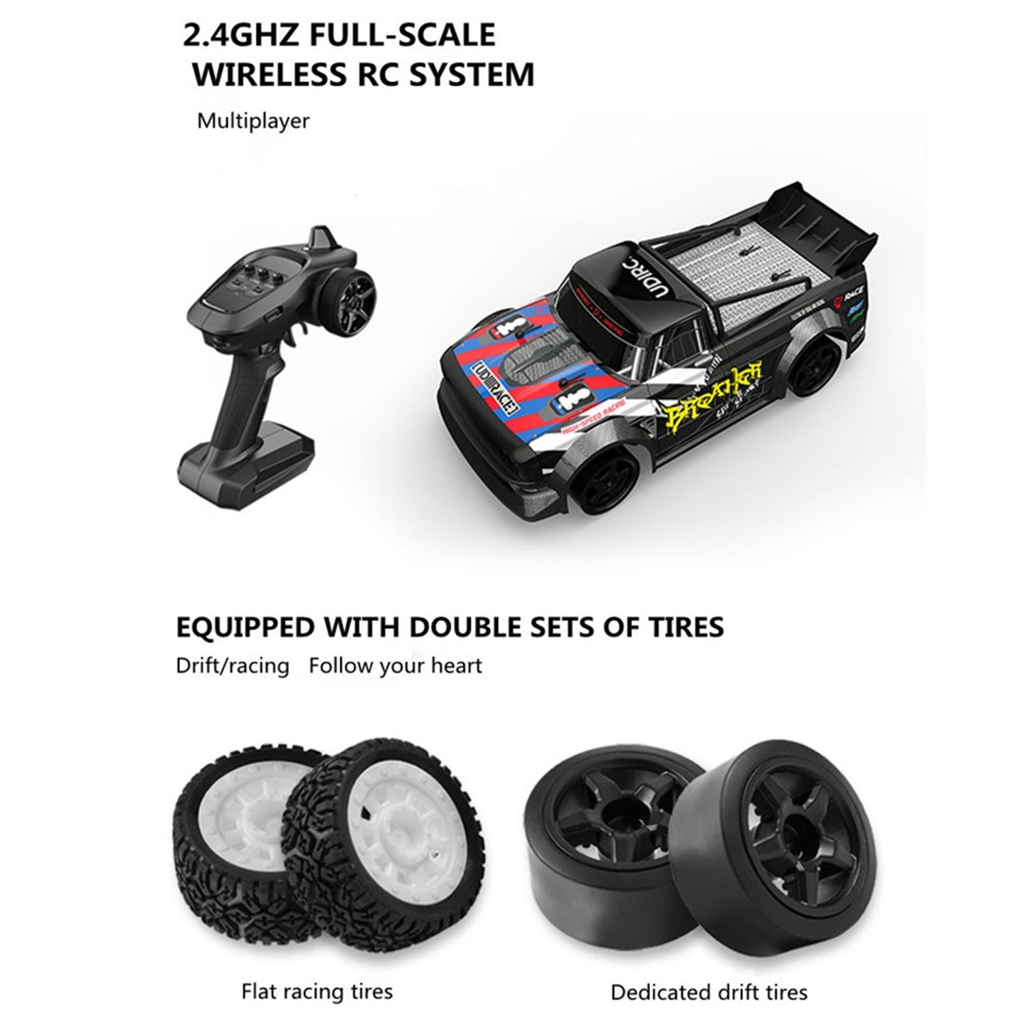 UdiRC UD1601 1/16 RC Drift Car - 4WD, 30km/h High-Speed RTR with Electronic Stability System