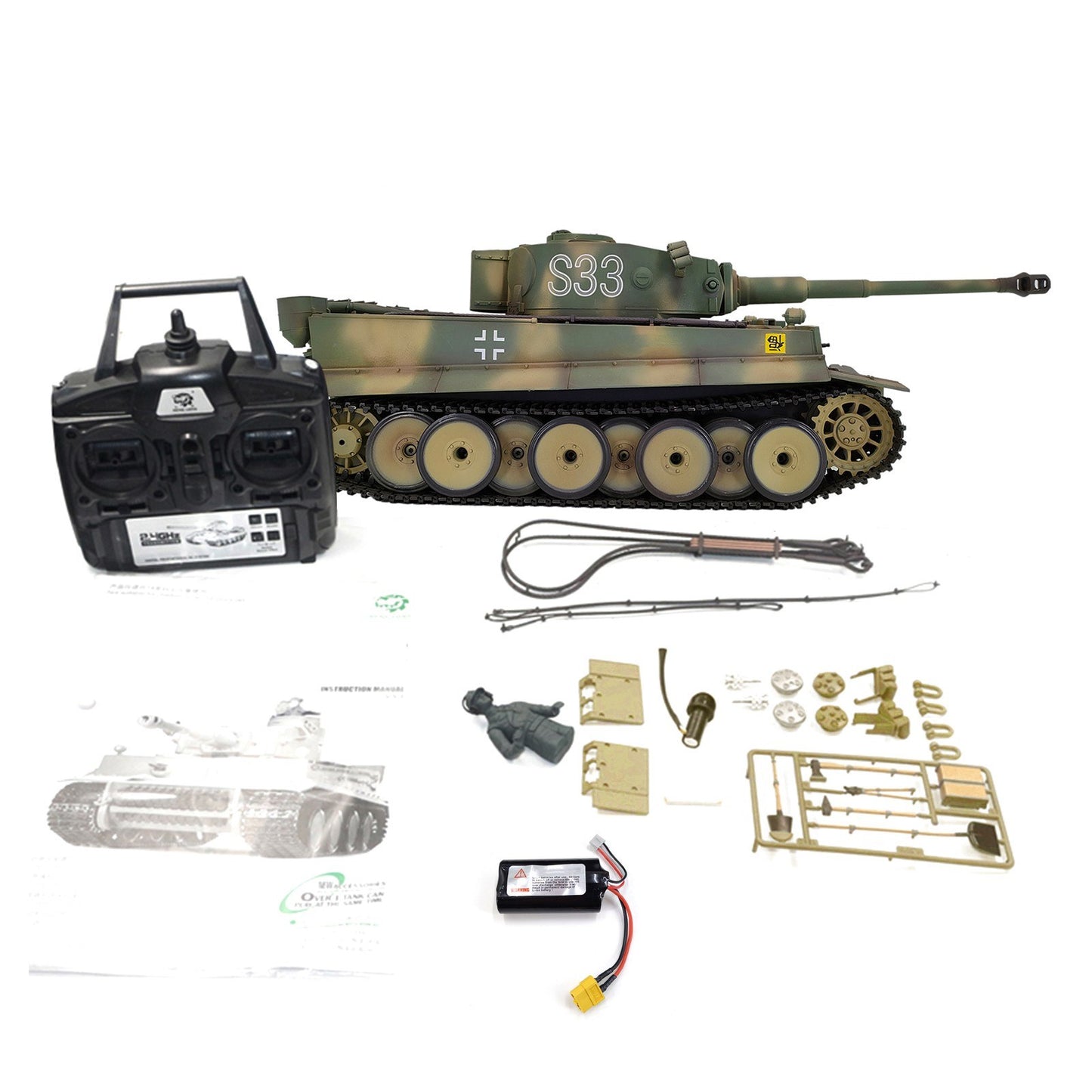 1/16 Scale Army RC Tank with Sound & Light - Remote Control Military Toy Vehicle