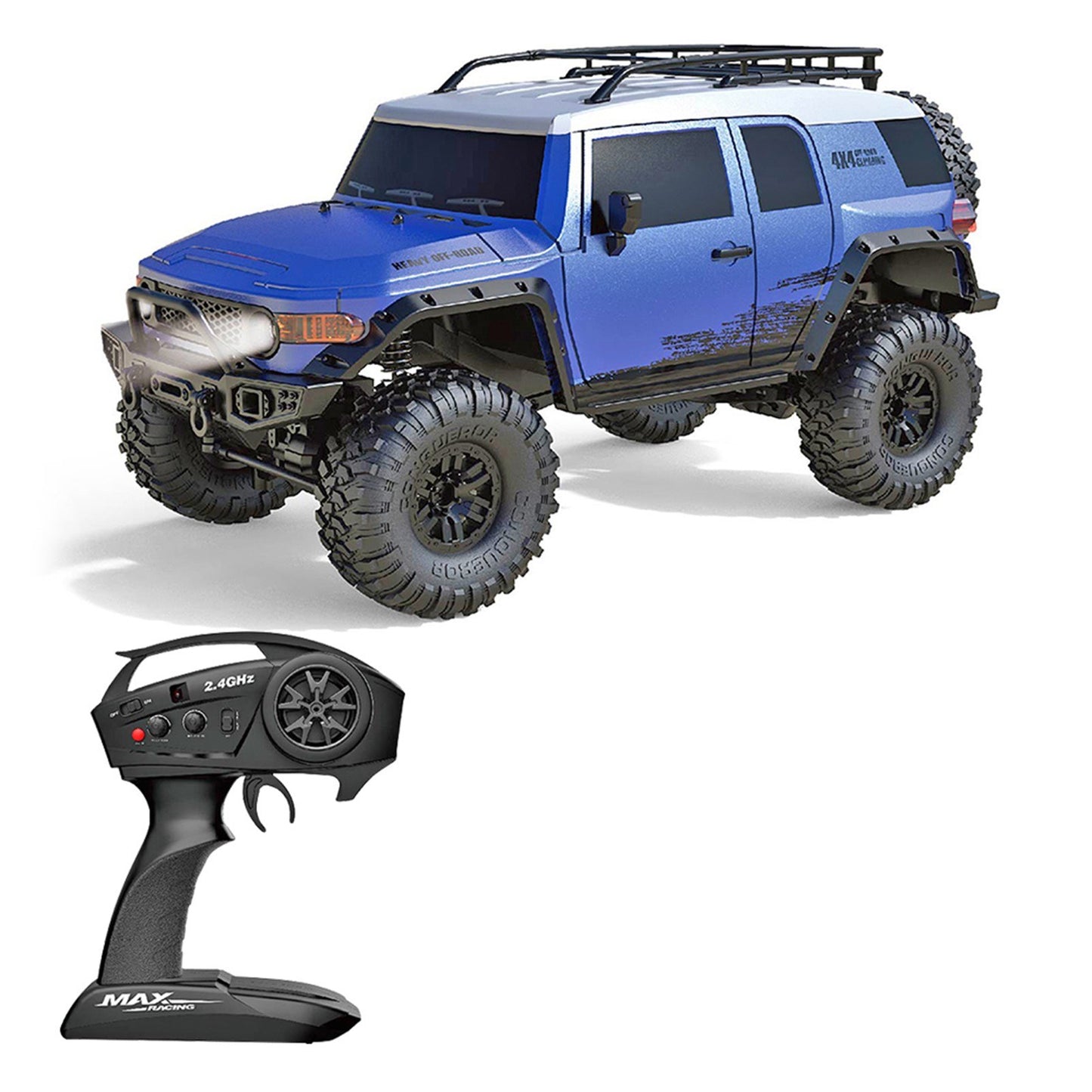 1/10 4WD 2.4GHz RC Off-Road Truck - Remote Control Climbing Car RTR Toy, 15km/h