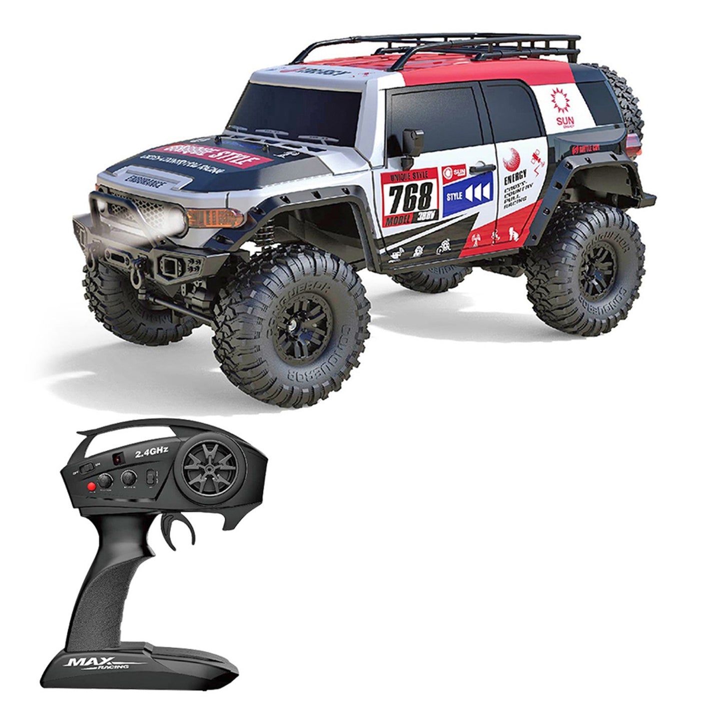 1/10 4WD 2.4GHz RC Off-Road Truck - Remote Control Climbing Car RTR Toy, 15km/h