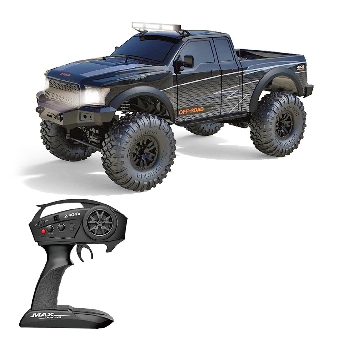 1/10 4WD 2.4GHz RC Off-Road Truck - Remote Control Climbing Car RTR Toy, 15km/h