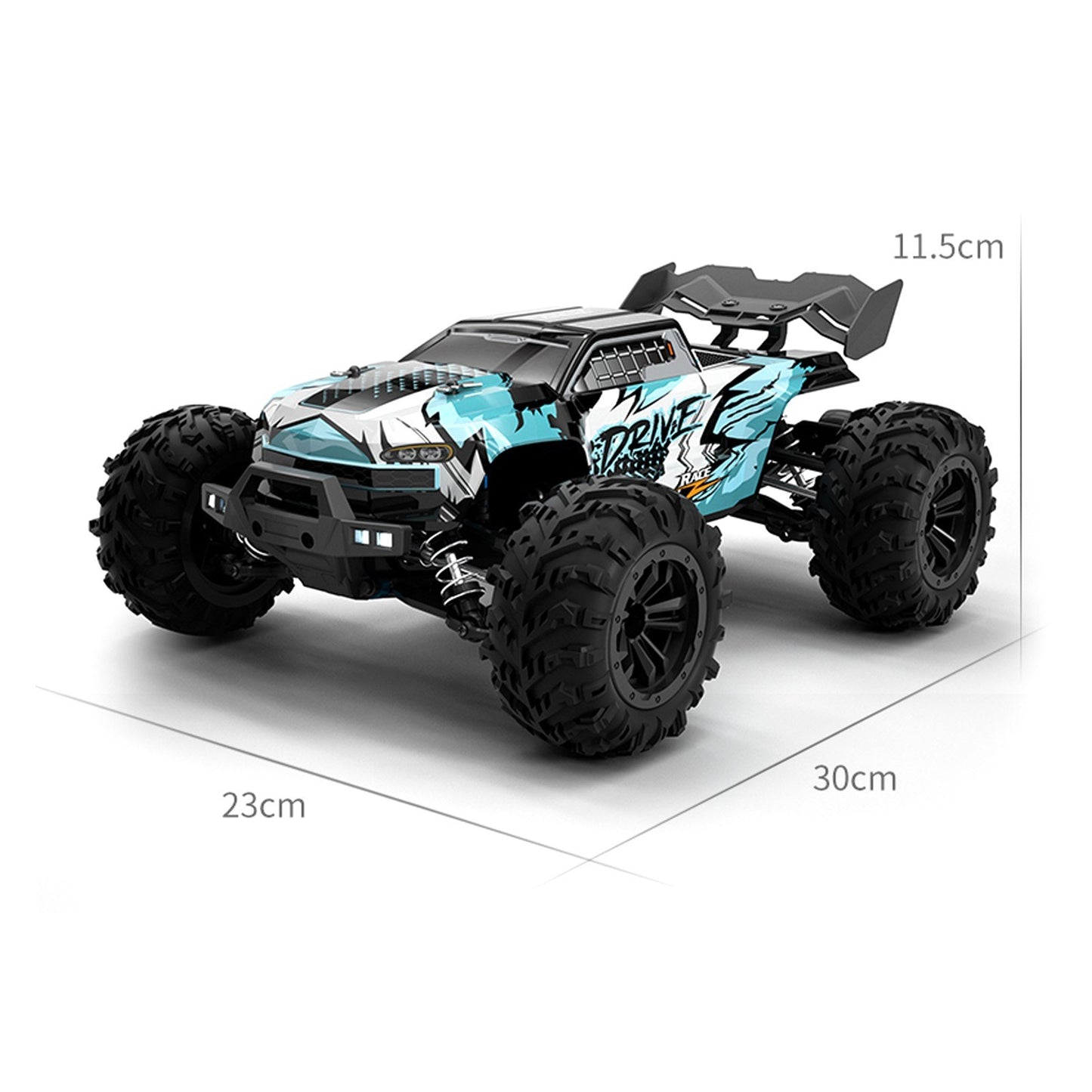 2.4GHz 70KM/H 1/16 Scale High-Speed 4WD Off-Road RC Truck with Brushless Motor & LED Lights