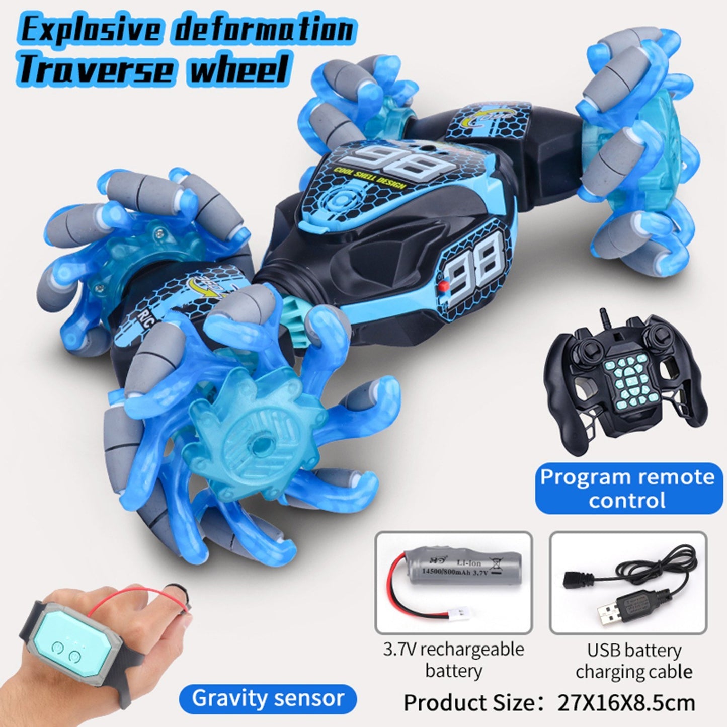 2.4GHz Gesture Control Stunt Car with Watch Remote