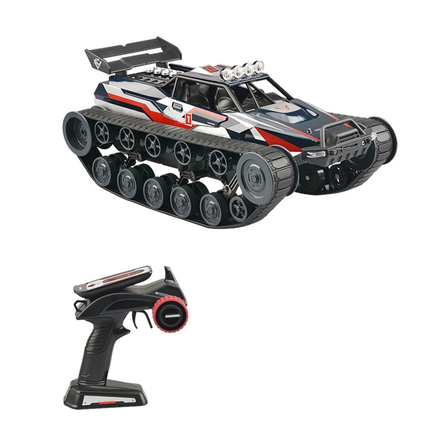 1/12 2.4GHz Alloy RC Tank Car with Remote Control and Spray Function