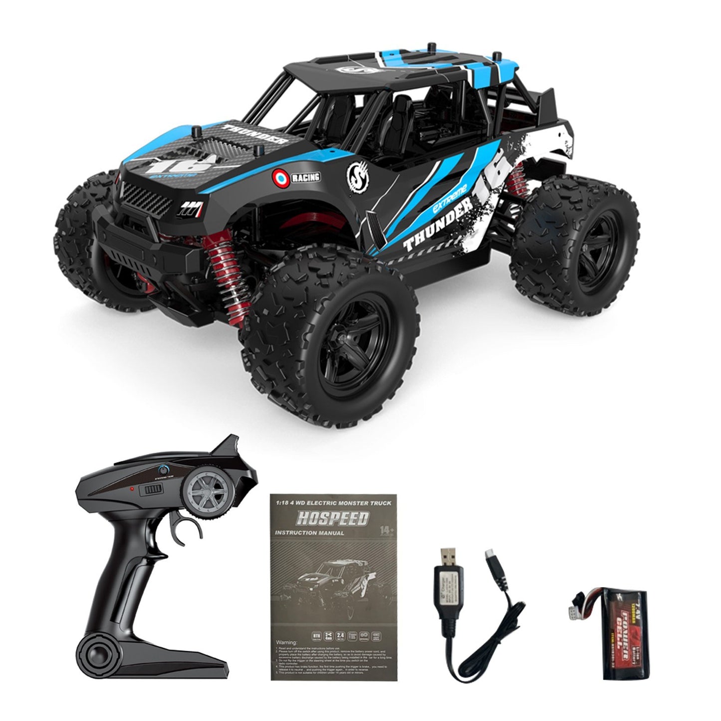 1/18 2.4GHz 30km/h 4WD Off-Road Racing Truck - High-Speed Climbing Car