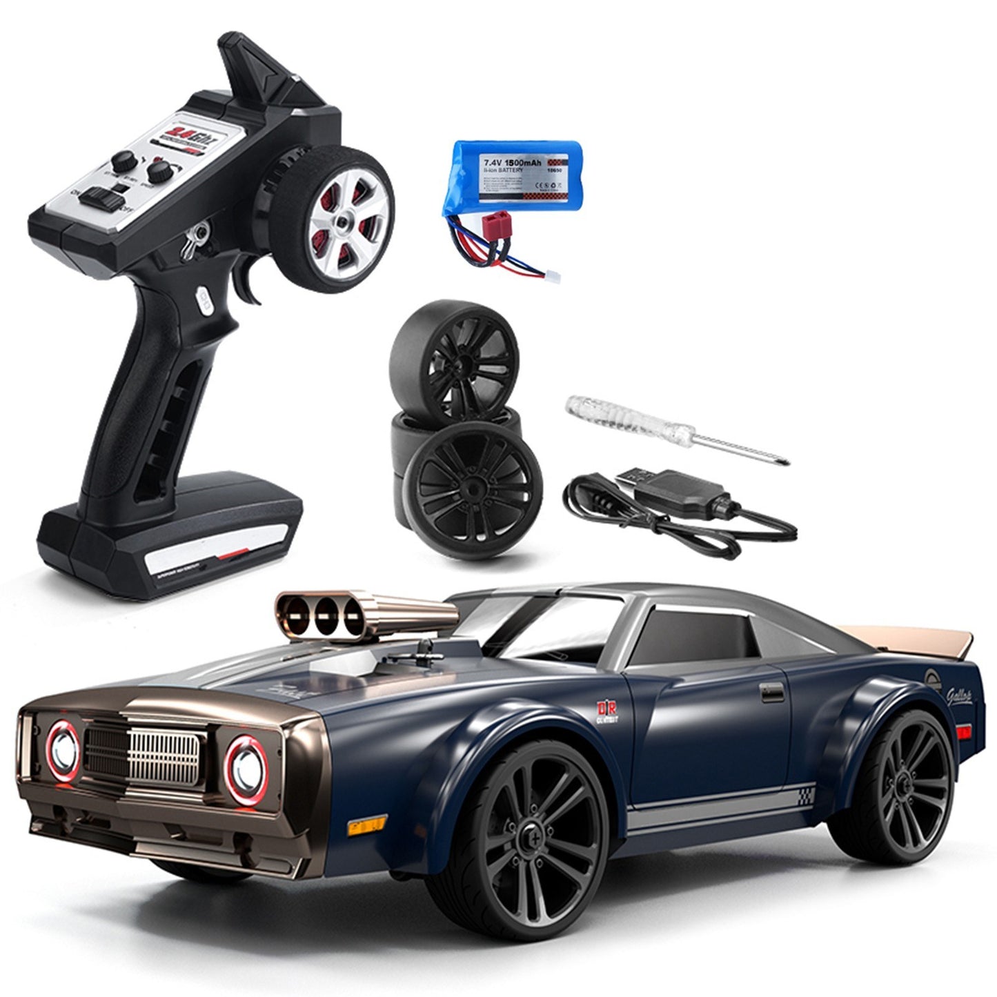 High-Speed 4WD RC Car with 7-Mode LED Headlights - SCY-16303 1/16 Scale, 35km/h