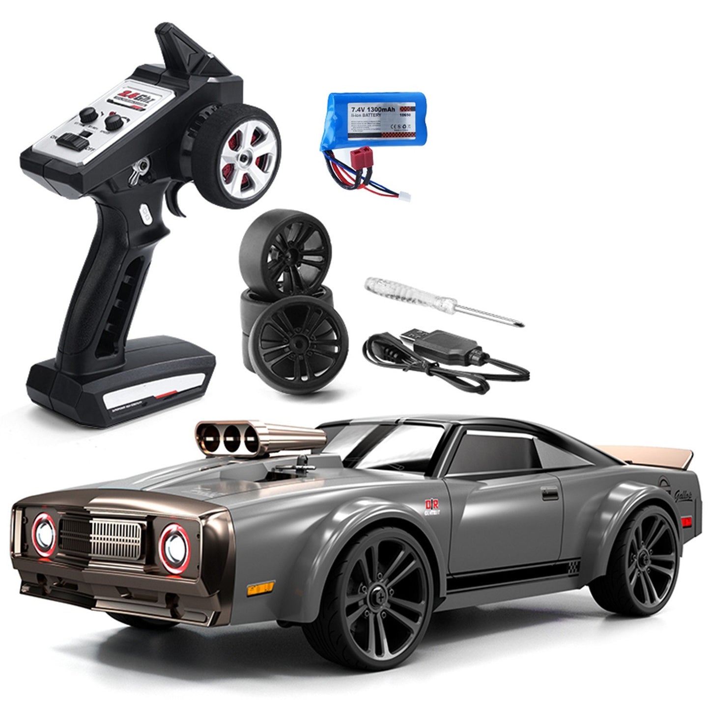 High-Speed 4WD RC Car with 7-Mode LED Headlights - SCY-16303 1/16 Scale, 35km/h