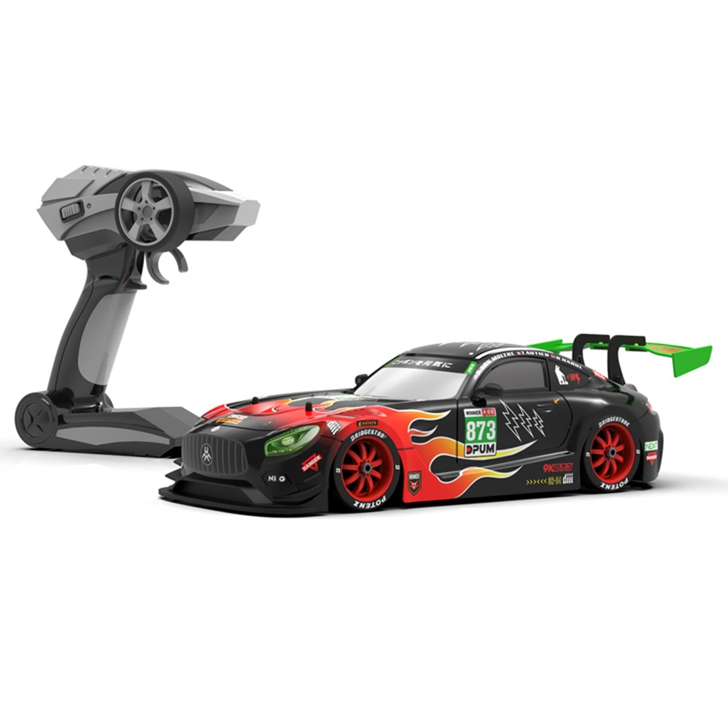 1/16 4WD 2.4GHz RC Race Car with LED Lights & Replaceable Tires