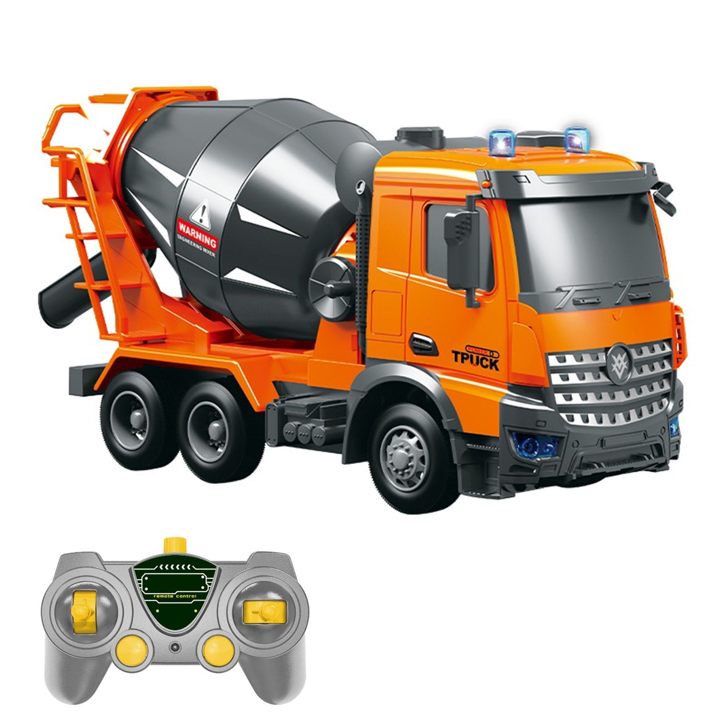 1/14 Remote Control Electric Crane Truck Toy with Lights & Music, One-Key Demo & Lifting Arm