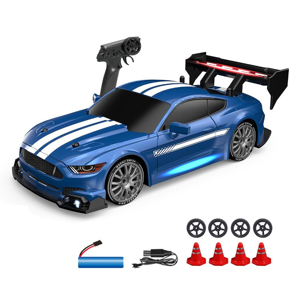 1:24 4WD 2.4GHz RC Drift Car - 30KM/H, LED Lights, Replaceable Wheels