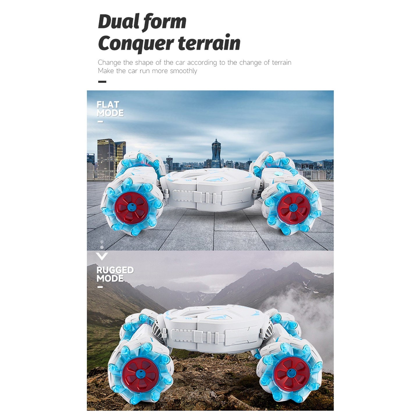 2.4GHz Gesture Sensing Remote Control Car: 360° Flips, Lights & Music