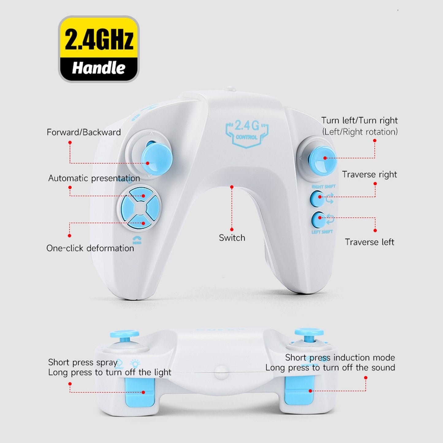 2.4GHz Gesture Sensing Remote Control Car: 360° Flips, Lights & Music