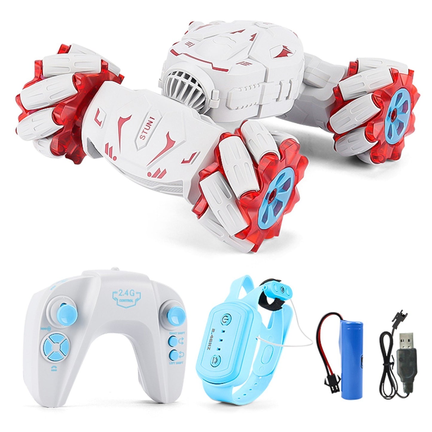 2.4GHz Gesture Sensing Remote Control Car: 360° Flips, Lights & Music